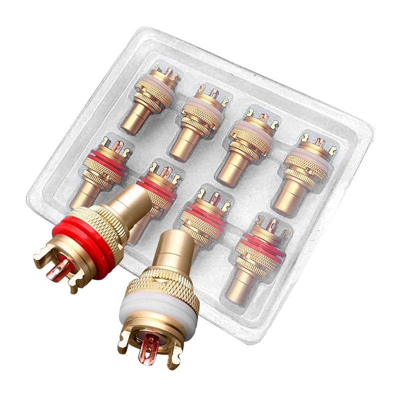 8 шт. красный+ белый RCA гнездо шасси высокое качество RCA CMC разъем Phono медь разъем Amp HiFi