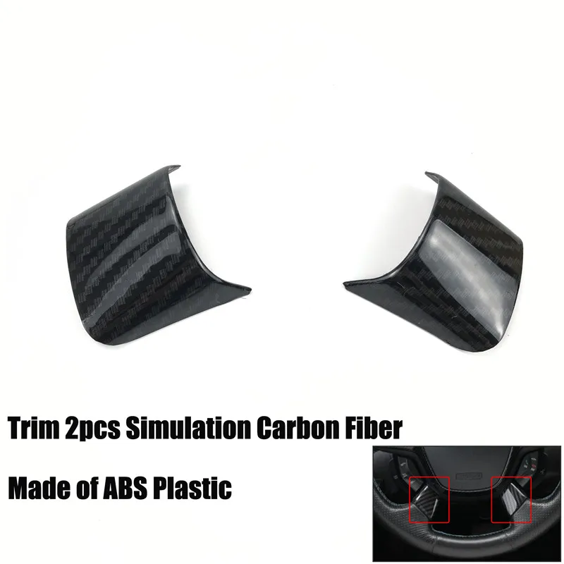 Trim 2pcs Black Автомобиль 1 шт. ABS углеродного волокна рулевого колеса украшения для Ford FOCUS 3 MK3(2012-) Ford KUGA 2013 - Название цвета: Trim 2pcs Black