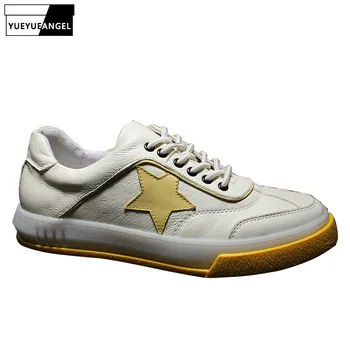 

Men 2019 Summer Breathable Shoes Sneakers Luxury Casual Retro Genuine Leather Flats Shoes Fashion White Lace Up Footwear Male