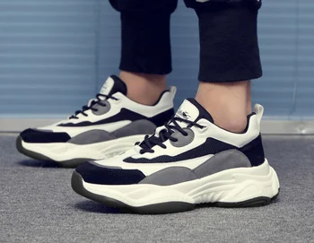 

Mens Spring Autumn Genuine Leather Leisure White Sneakers Soft Face Breathable Height Increasing Shoes Plus Size