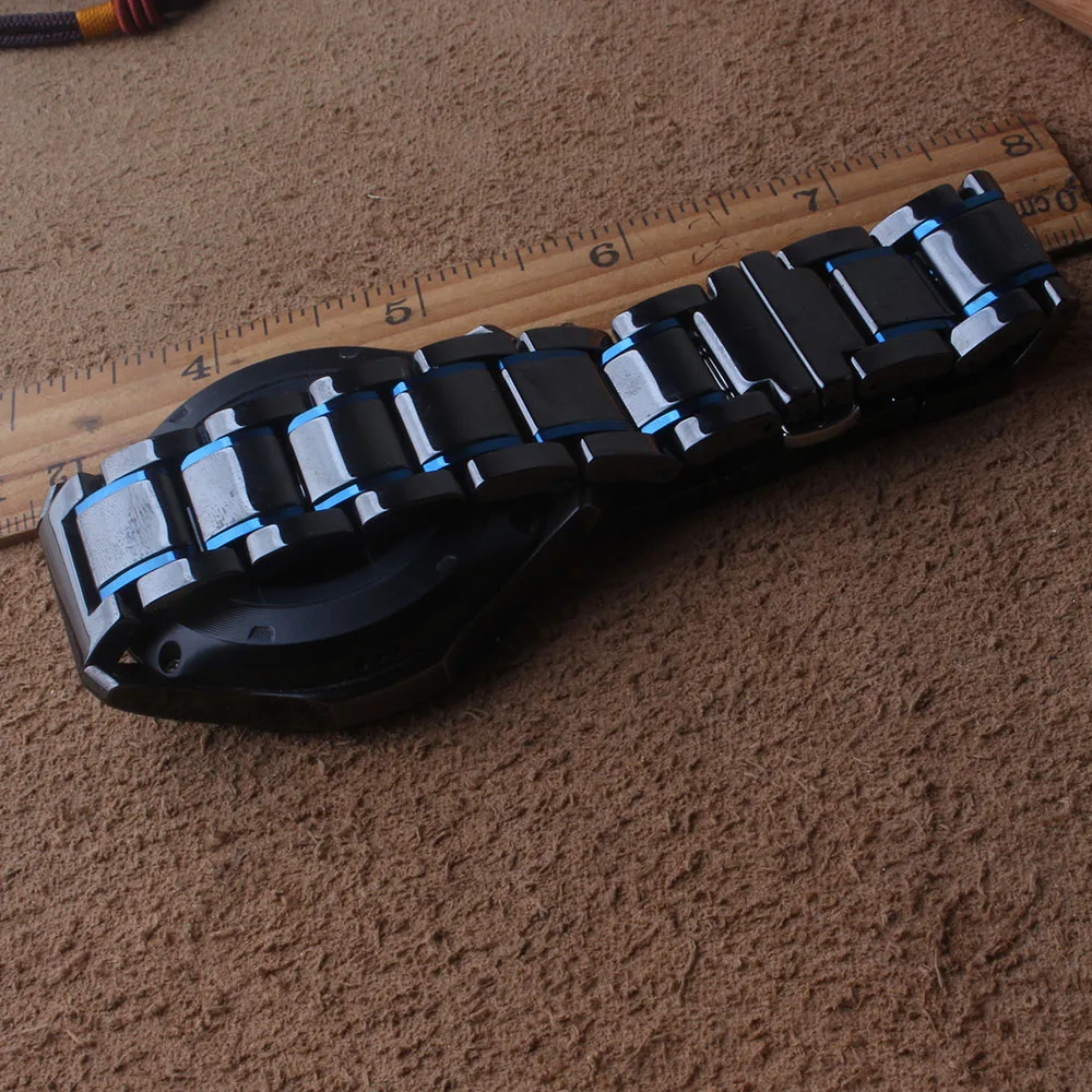 Черный и синий ремешок для часов керамический стильный ремешок 22 мм ремешок для часов gear s3 ремешок для часов huawei часы gt galaxy часы 46 мм