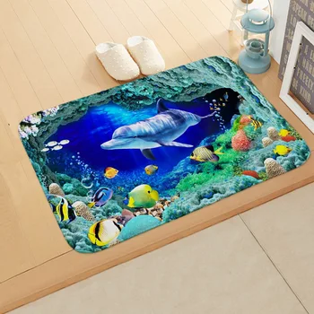 

Printed Marine Floor Mat Waterproof Non-slip Carpet Bathroom Mat Table Mats Chair Pad Yoga Rug