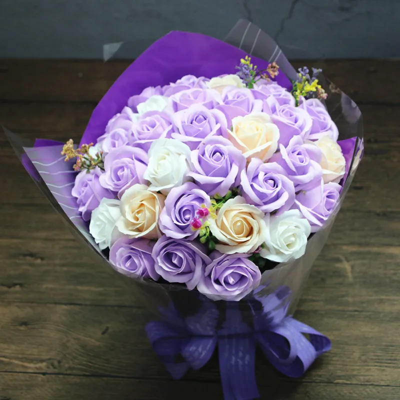 33 мыло в форме цветка розы Букет свадебное платье Boquet держатель Рождественский день влюбленных, подарок на День святого Валентина для любимого, опт, подружка жена