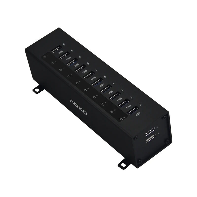 AOKO USB3.0 концентратор 10 портов алюминиевый сплав Материал 10 USB удлинитель 2 USB порты быстрой зарядки