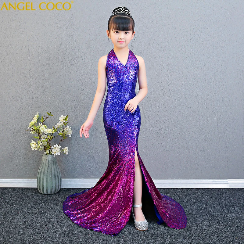Gradient Sequins Shiny Formal Teenage 