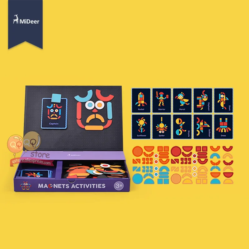 MiDeer Магнитный пазл, игрушки для детей, развивающие игрушки, дорожное оформление лица, игровой набор, забавные многоразовые наклейки для детей, художественный проект, подарок - Цвет: Activities