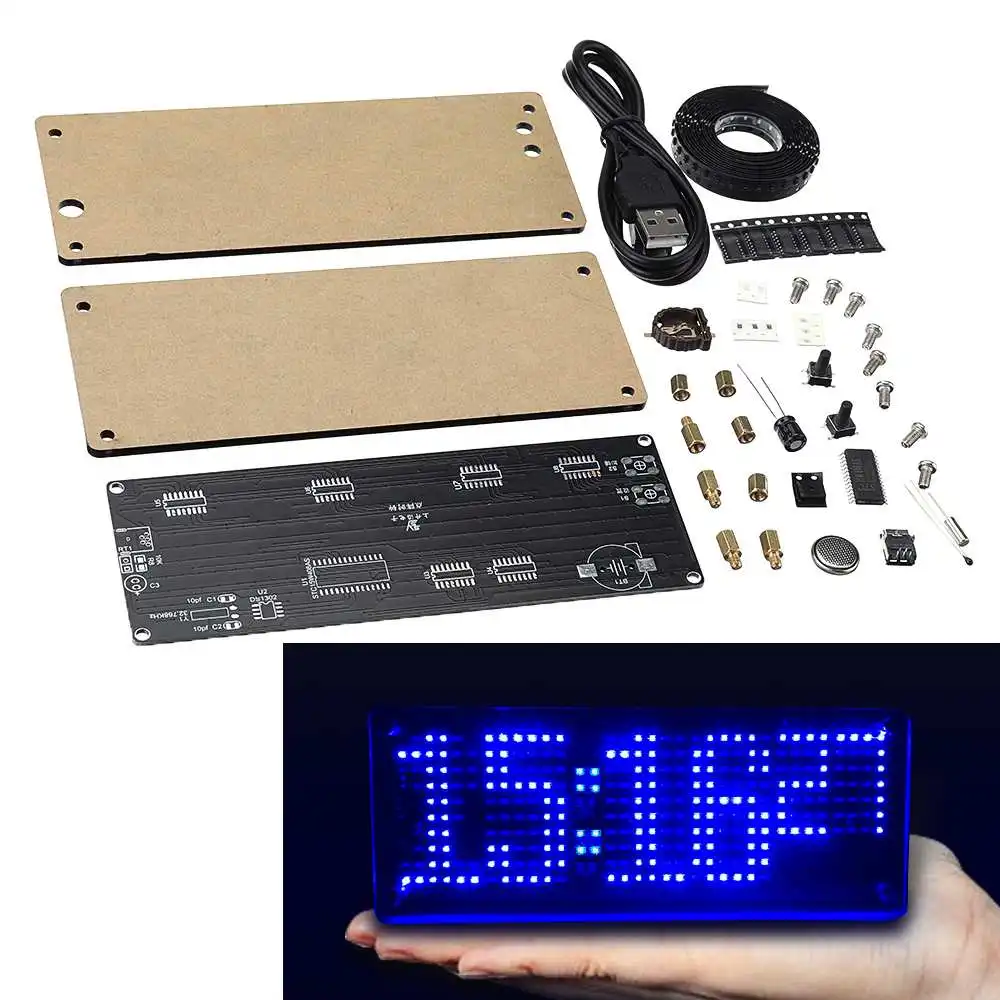 SMD светодиодный Dot Matrixs цифровые часы производственный комплект электронные DIY часы набор электронные производственные части аксессуар