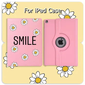 

PU Leather 360° Rotatable For iPad 7th Generation Case Cute Daisy For iPad Pro 11 12.9 2020 10.2 7.9in Air 2 Mini 2 3 4 5 Cover