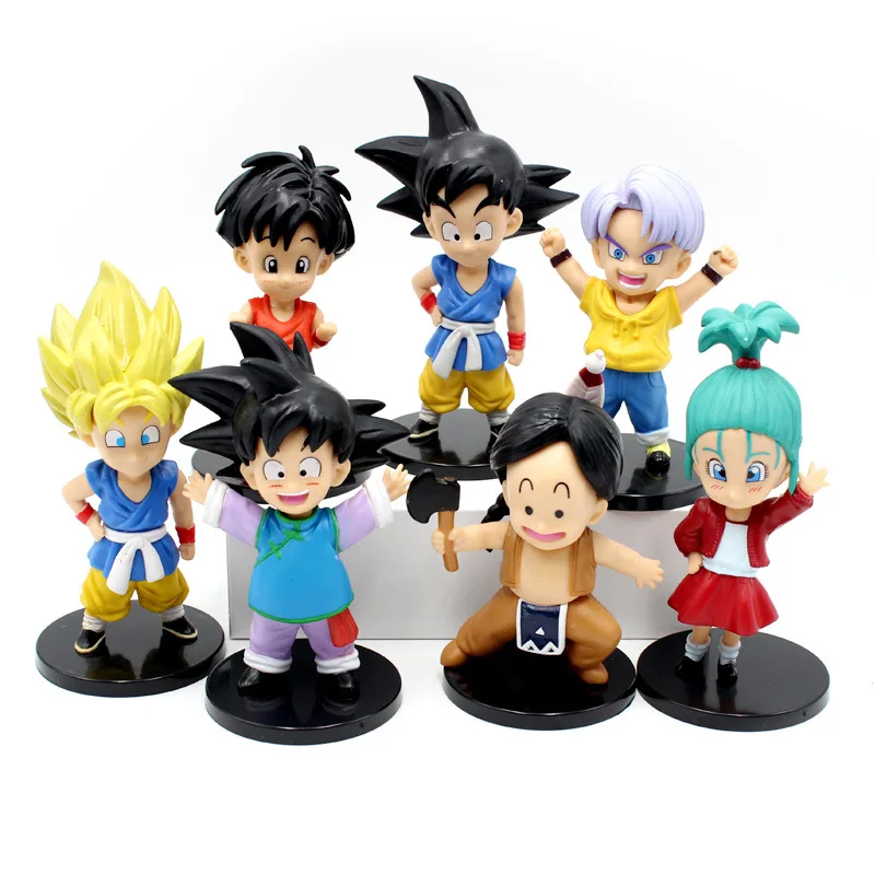 Dragon Ball, 7 стилей, детство, Wukong, ПВХ, аниме, фигурка, colletcion, модель игрушки, украшение торта для детей, рождественский подарок