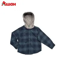 Рубашка с капюшоном в клетку синяя In Extenso