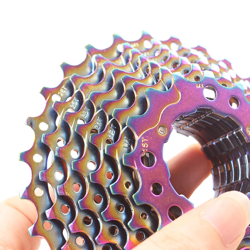 SUNSHINE-SZ COLORFUL Road Bike 9 Speed 11-28T Bicycle Cassette Gravel Bike Freewheel 27s Flywheel Sprocket