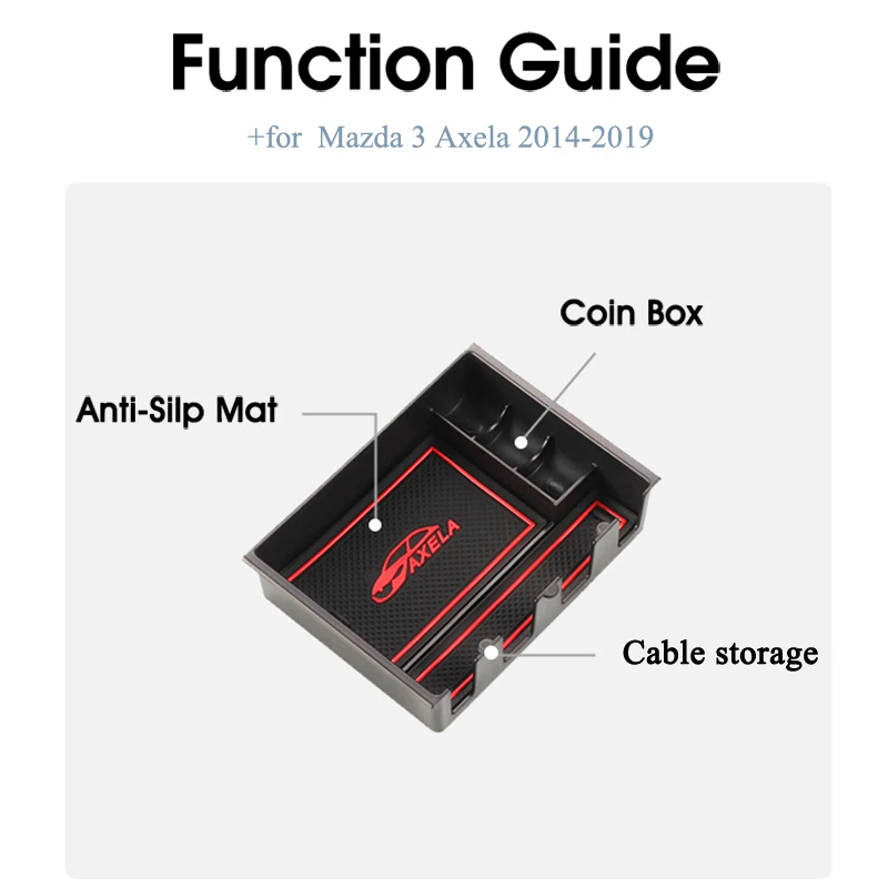 Car Organizer Accessories for Mazda 3 Axela BM BN Mazda3 Sedan Hatchback Armrest Box Storage Coin Box