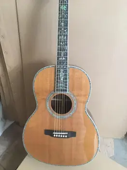 

High quality 000 Style 39" acoustic guitar, solid wood cedar, ebony fingerboard real abalone shell inlaid vase,