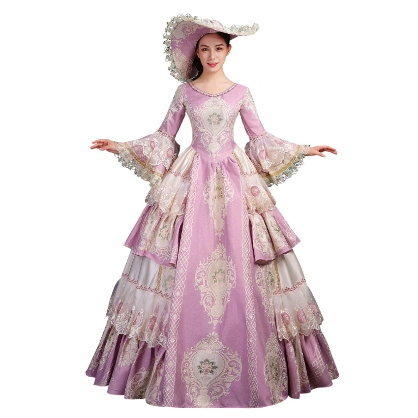 Court Rococo Baroque Marie Antoinette Ball Dresses 18th Century Renaissance Historical Period Dress Gown for Women