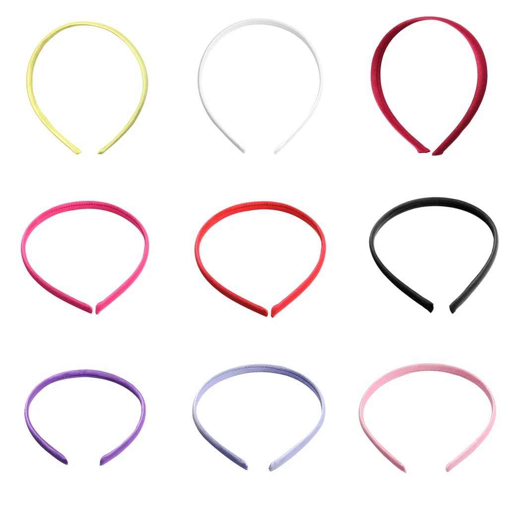 10pcs 10mm Wide Satin Headband Hair Band Alice Band Hairbands Head Wear