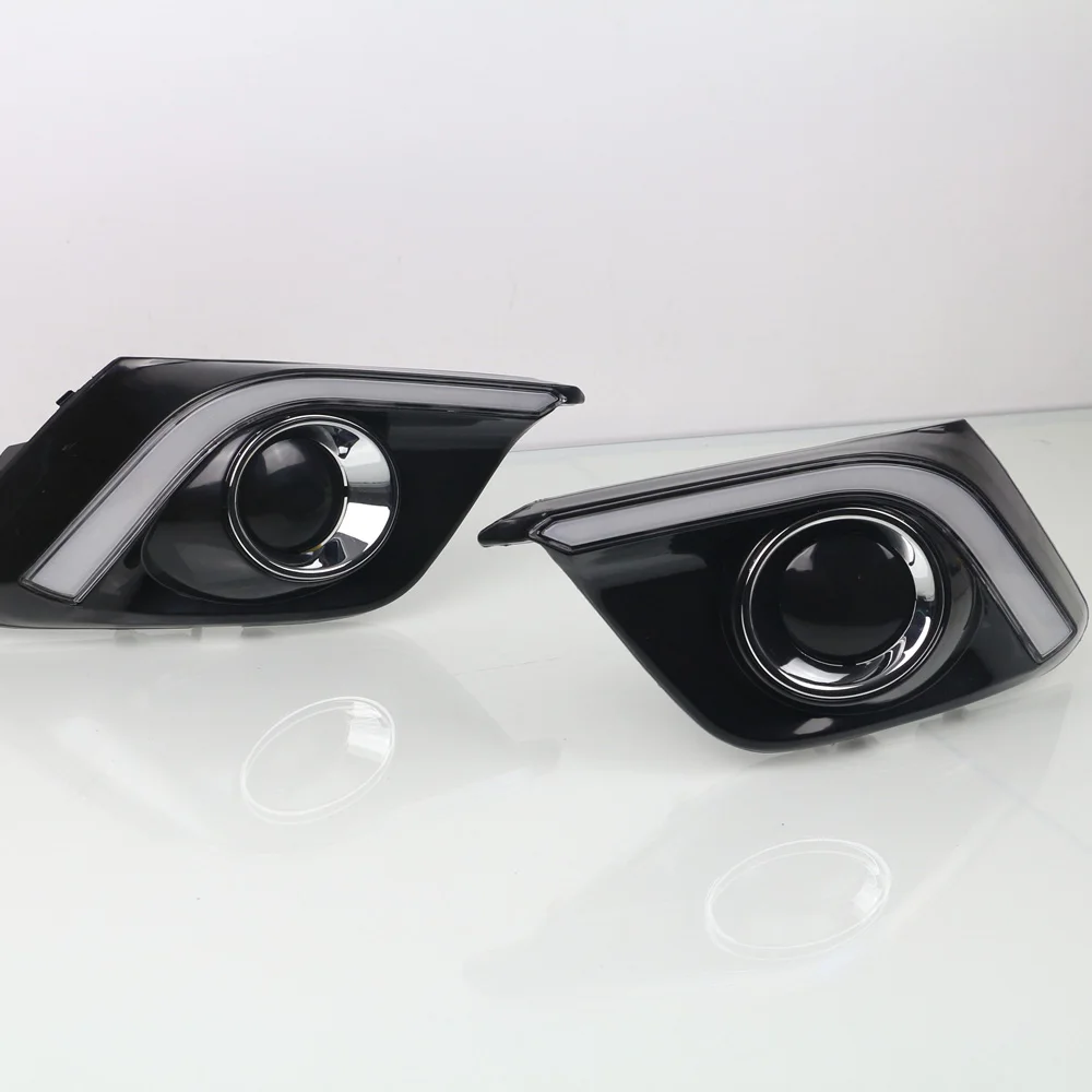 Type B CSCSNL 2 шт. DRL для Mazda 3 Мазда 3 Axela светодиодный дневные ходовые огни Дневной светильник противотуманная фара с сигналом поворота светильник - Цвет: Type B