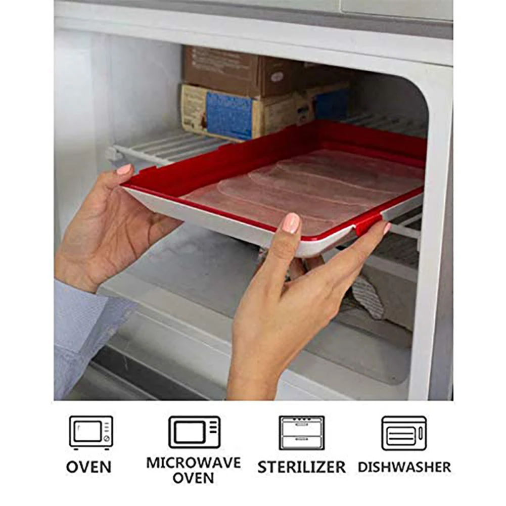 

Stackable Food Preservation Tray Vacuum Preservation Tray Reusable With Elastic Lid For Vegetable Fruits Meat Fish Kitchen Tools