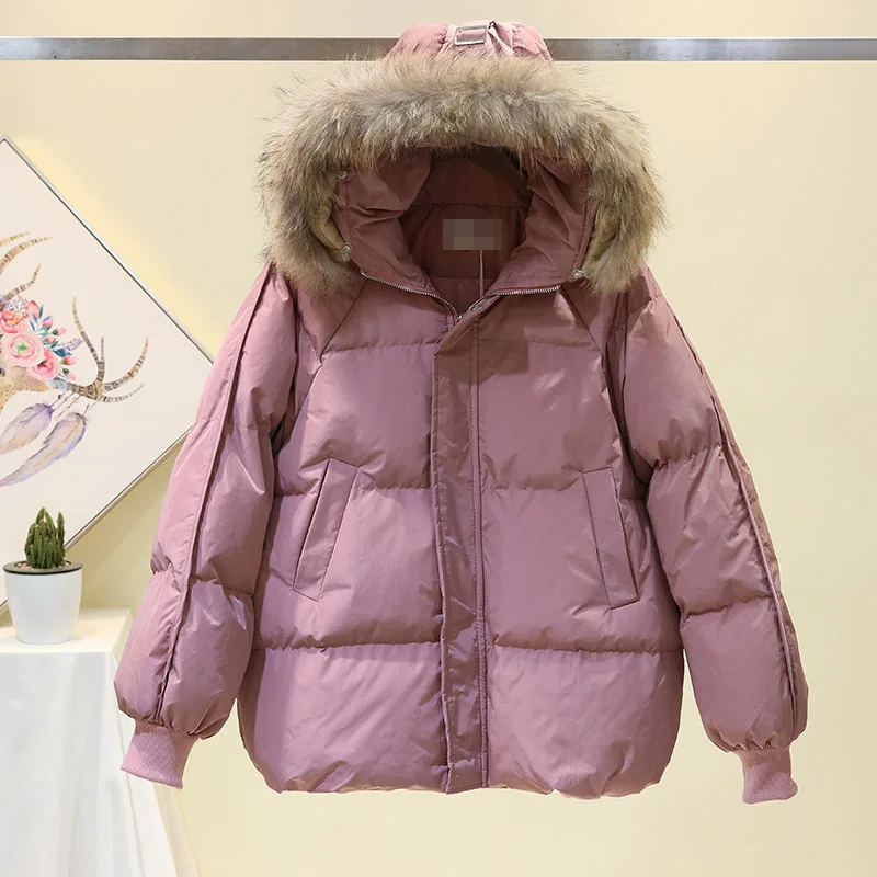 2019 зимние парки Mujer Толстая куртка с большим меховым воротником и капюшоном