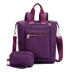 2Pcs/set Casual Nylon Backpack Women Shoulder Bag Back Pack For Teenage Girls Multifunction Bagpack Lady Travel School Backpacks