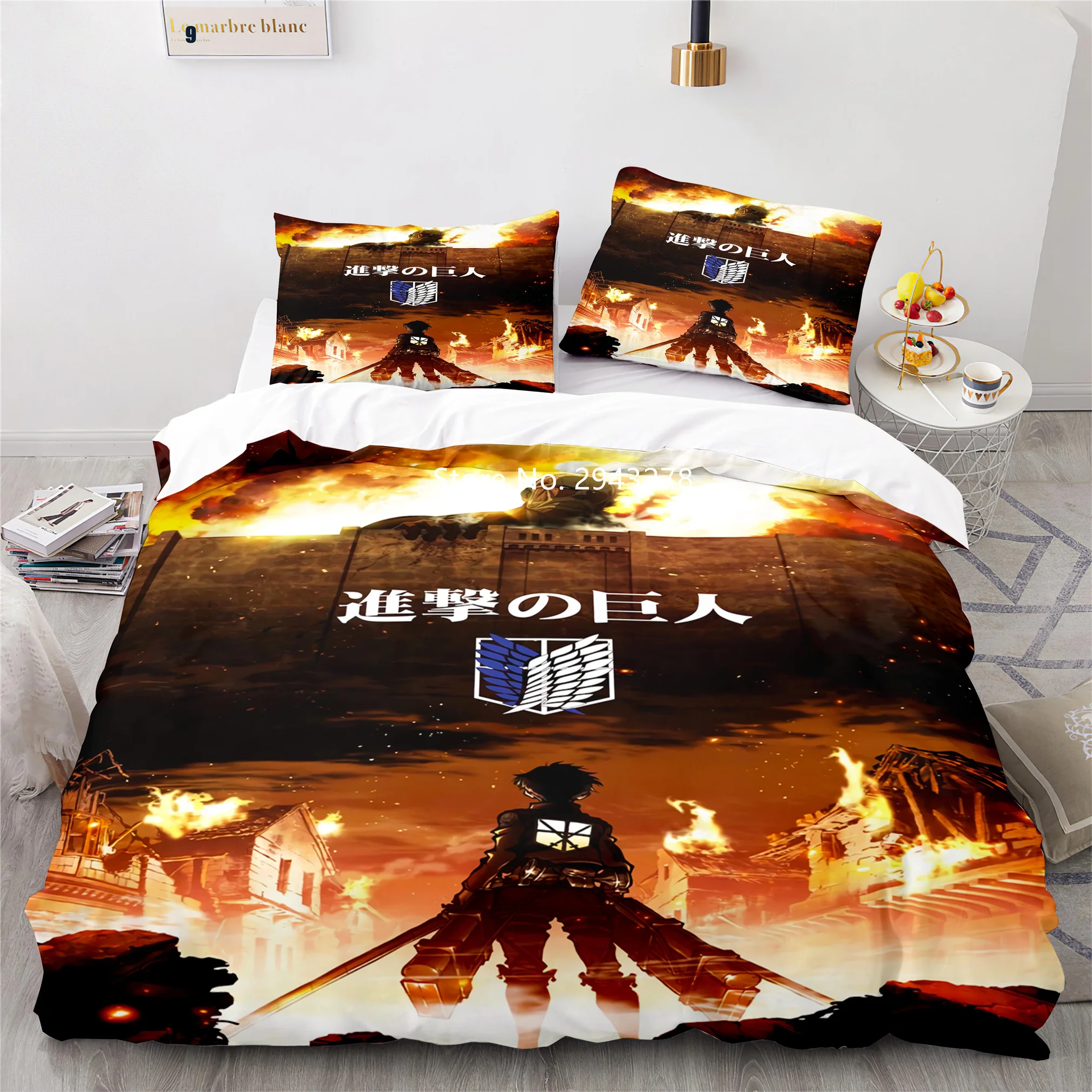 shabby chic bedding Movie Strike Giant Series Patterned Duvet Quilt Cover Pillowcase Bedding Set Teen Adult Bedroom Deluxe Decor Home Textile duvet sets