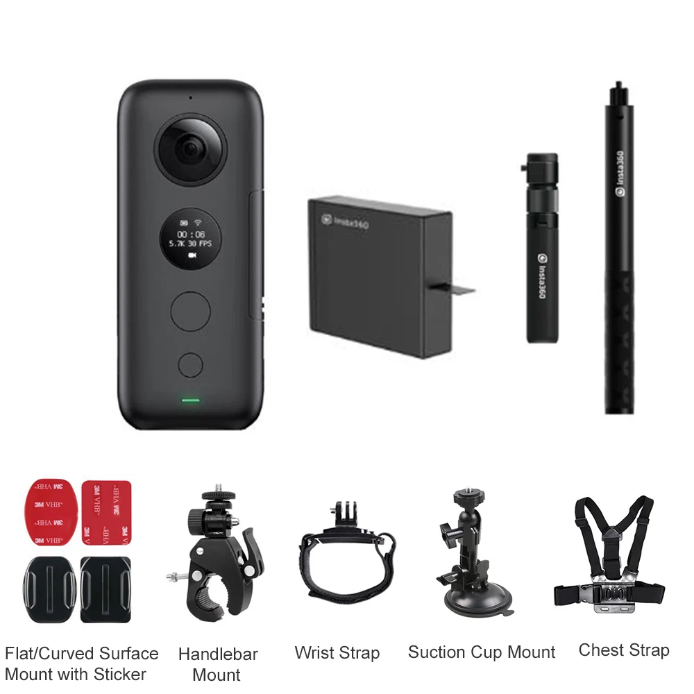 Bundle 5 Insta360 Экшн-камера ONE X VR 360 панорамная камера для iPhone и Android 18MP фото 5,7 K видео невидимая селфи-палка - Цвет: Bundle 5
