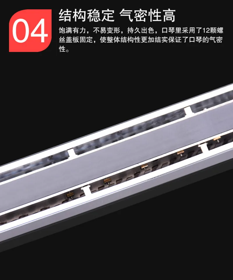 Хроматическая губная гармоника 16 отверстий 64 тон рот органные инструменты Ключ C профессиональные музыкальные инструменты ABS гребень Qimei 1664