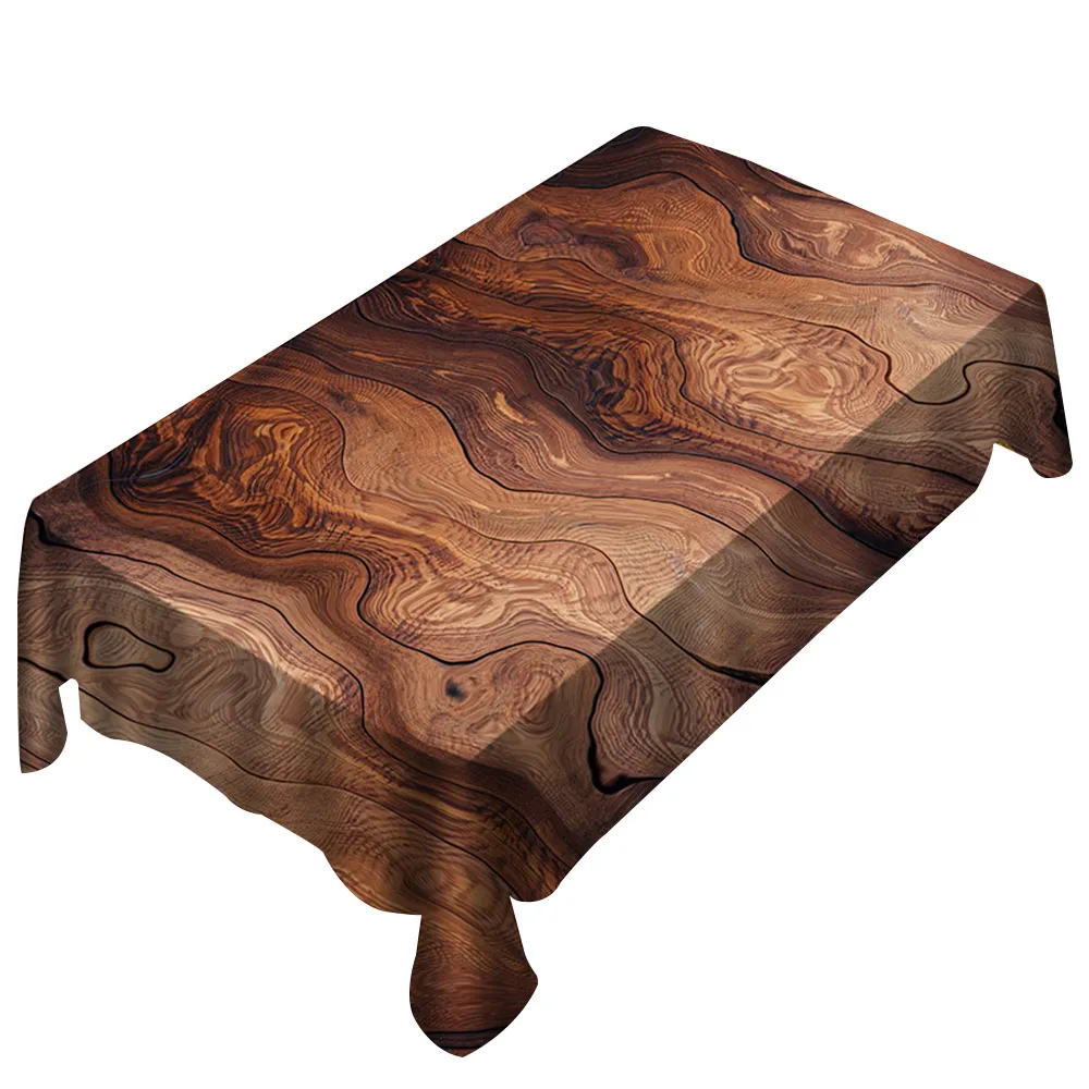Wood grain Ретро бионическая деревянная Grain3D цифровая печать влагостойкая Скатерть прямоугольная крышка стола фон ткань кухня Свадебный декор - Цвет: Wood grain