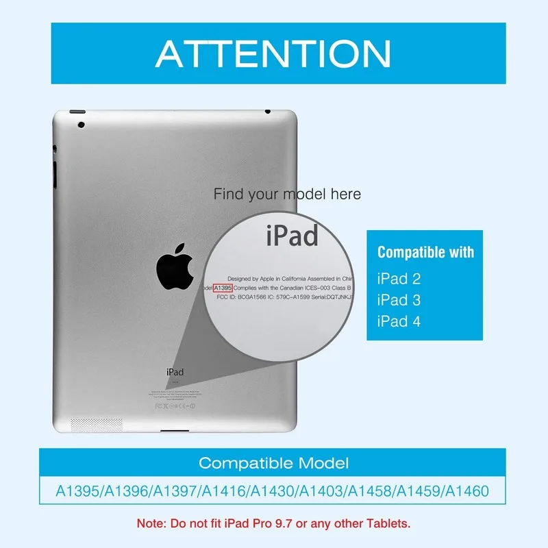 Чехол для Apple ipad 2 3 4, Магнитный чехол для старого ipad 2, откидной Чехол для ipad 4, умный чехол для ipad 3, чехол с зажимом