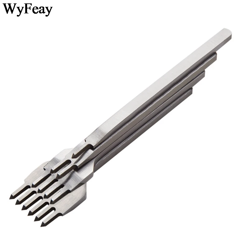 4 Teile/satz Hand Leder Handwerk Werkzeuge Locher Schnürung Stitching Hand-genäht Gürtel Weiß Stahl Verweilen Hiratsuka Prong Punch kits – Detail 8