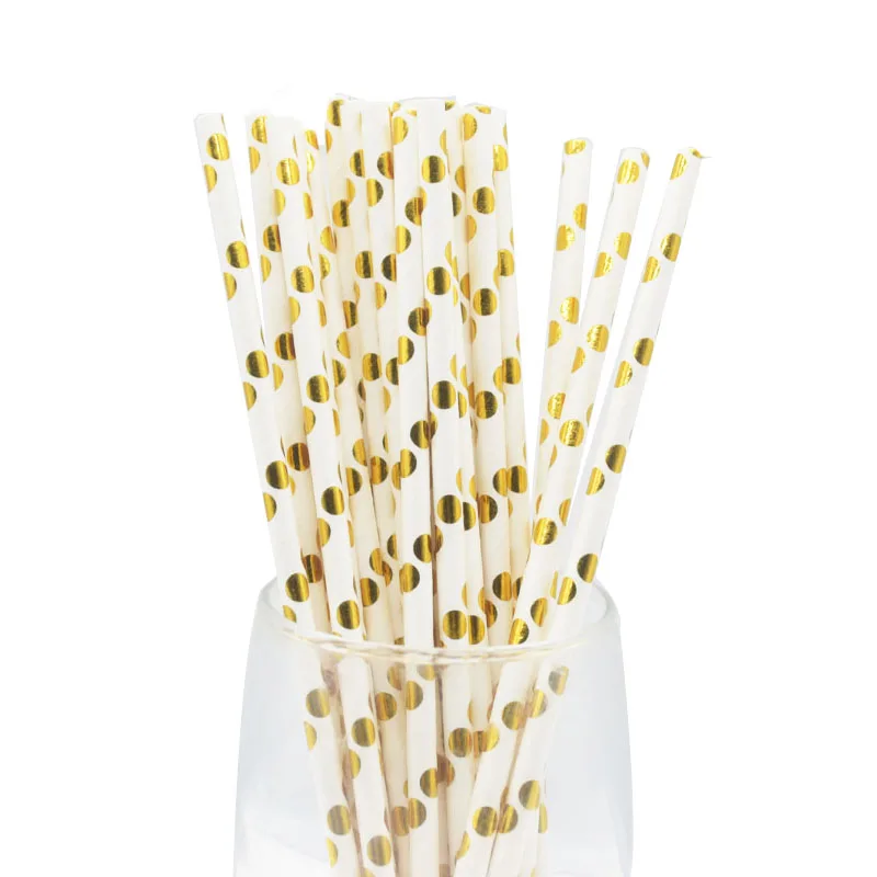 25pc Straw B Фольгированная Серебряная одноразовая бумажная соломенная тарелка, чашка для свадебного украшения, принадлежности для вечеринки на день рождения, Рождество, Год, вечерние столовые приборы - Цвет: 25pc Straw B