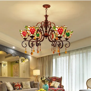 

Chandelier Lighting Led Chandelier Ou Shi 68 Grape Vintage Sitting Room Dining-room Bedroom Pendent Lamp Pastoral Light Bar