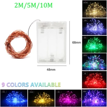 

2M 5M 10M Silver Copper Wire LED String Lamp Fairy lights Night Light For Christmas Garland New Year Xmas Wedding Decoration