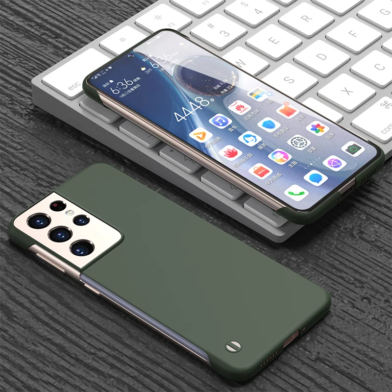 Rahmenlose, matte Hülle in Bonbonfarbe für Samsung Galaxy S22 S21 S20 Note20 Ultra S9 S10 Plus FE Slim Hard PC Stoßfest_voghion.com
