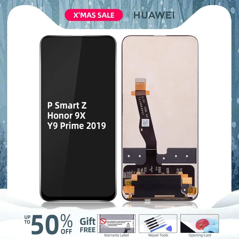 6,5" дисплей для HUAWEI P Smart Z lcd Y9 Prime Honor 9X lcd сенсорный экран дигитайзер STK-LX1