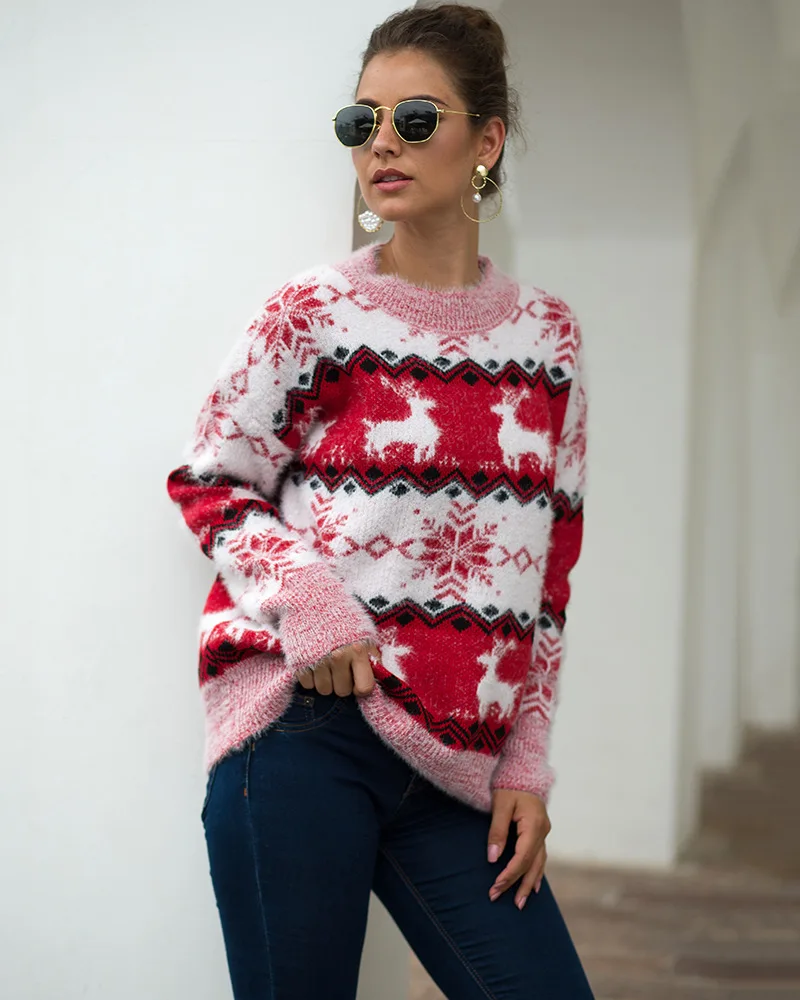 

Sweater Preppy Gray Style Knitted Pullovers 2019 Autumn Fashion Long Sleeve O-Neck Women Sweaters and Pulloverswhite color