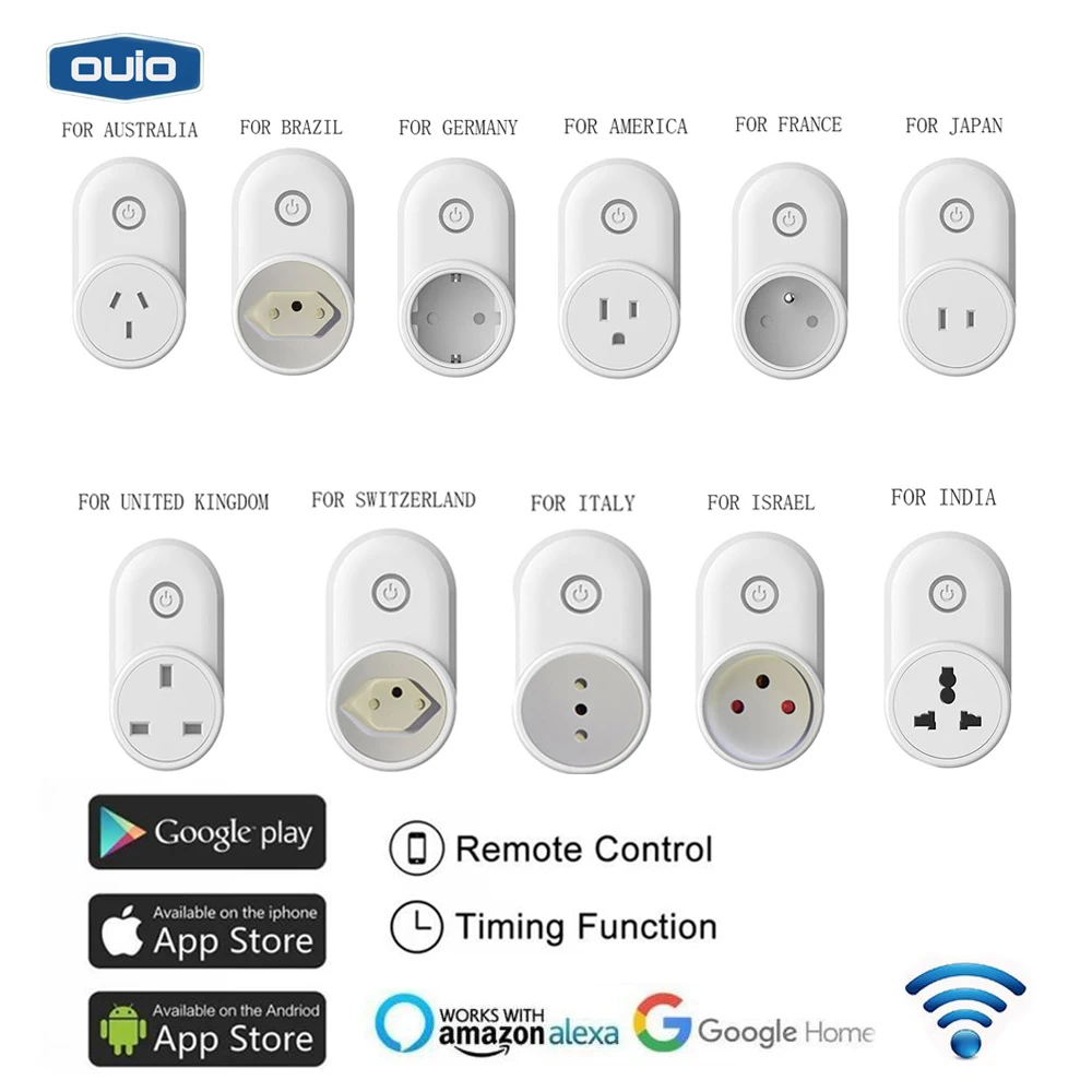 

US UK Italy Plug Smart Plug 16A Timing Function Electrical Wall outlet WIFI Remote Control Socket Alexa Google Home Smart Socket