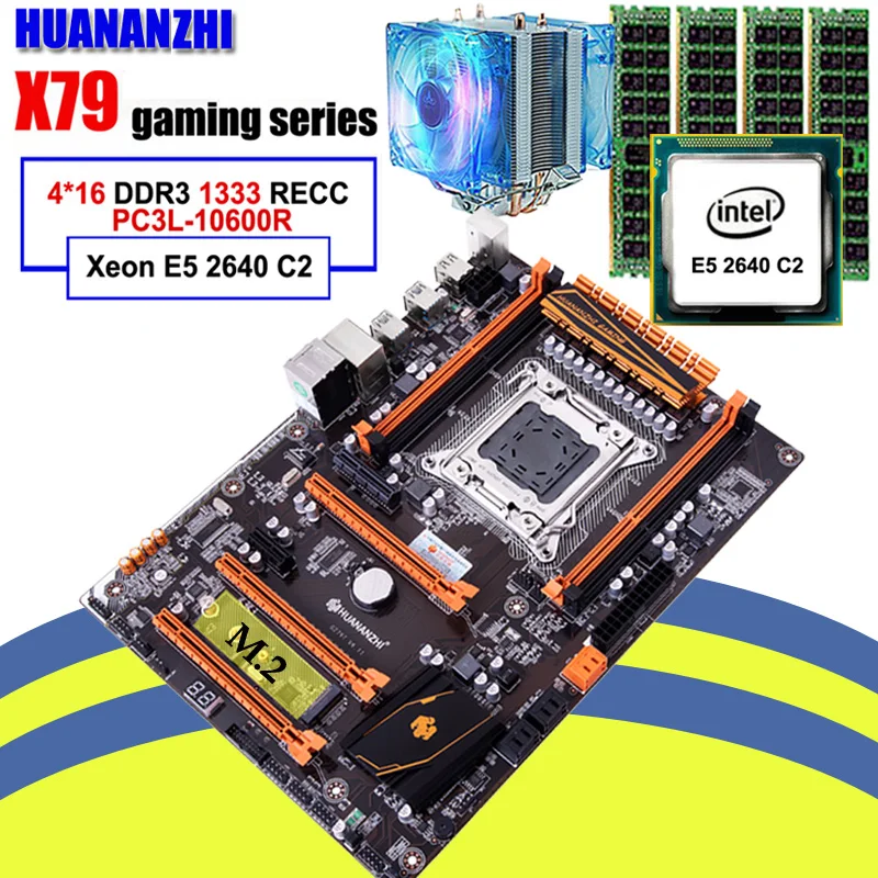 Материнская плата HUANANZHI X79 Deluxe с высокой скоростью M.2 SSD слот ЦП Xeon E5 2640 радиатор
