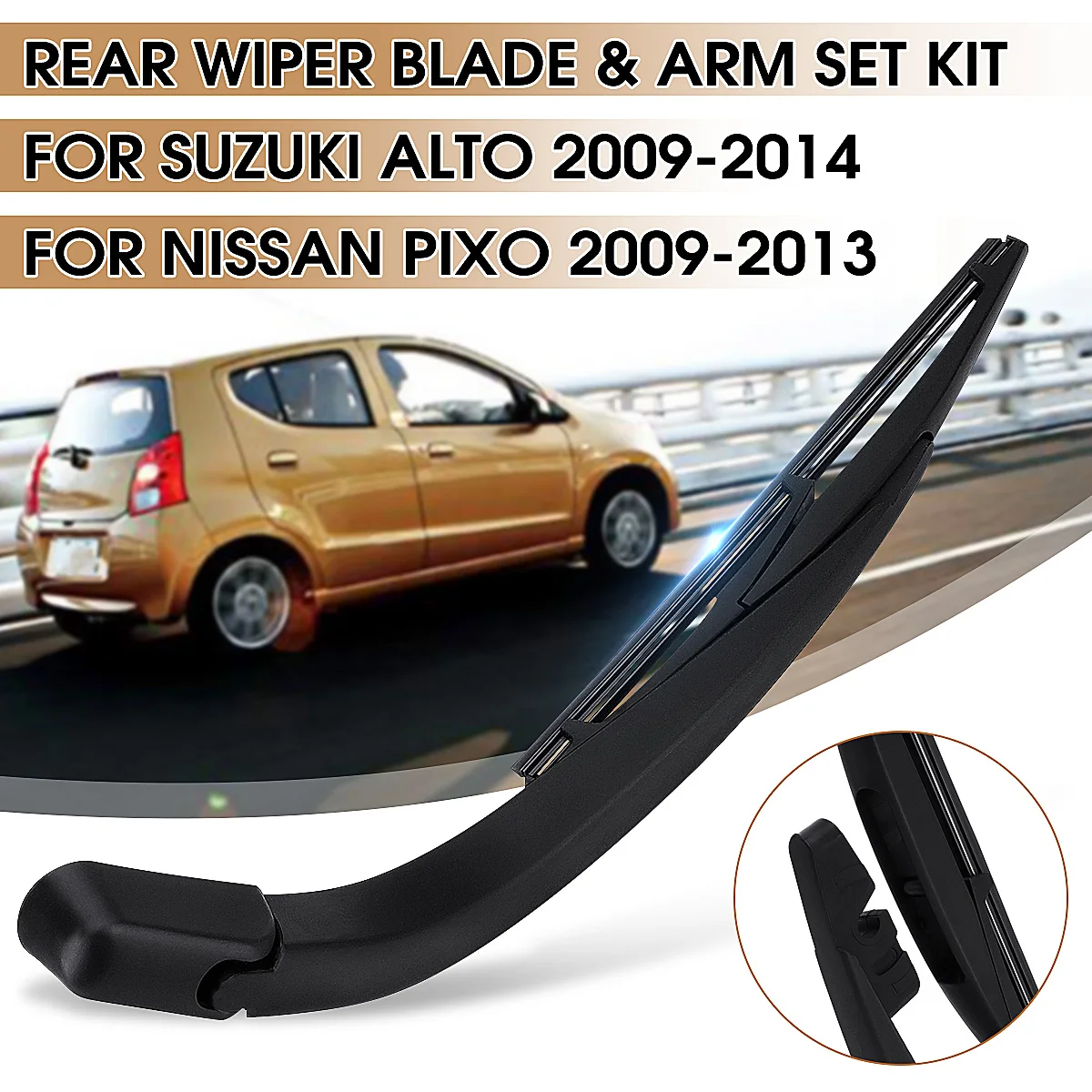 > Frente Plano Aero Wiper Blades Ajuste Suzuki Alto Hatchback 12.2008
