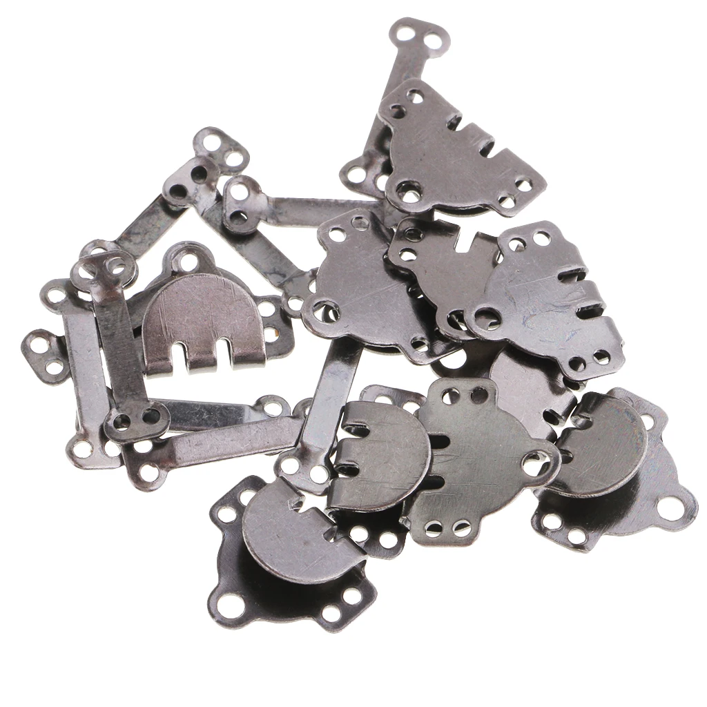 Silver/Black Business Suit Trousers Pants Dress Sewing Metal Hook Buttons 10Sets
