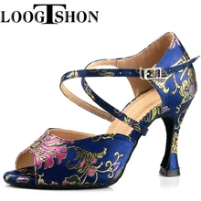 LOOGTSHON Wedding Shoes For Women Salsa Dance Shoes Woman Sandals With Platform Silver Dance Shoes Rhinestone