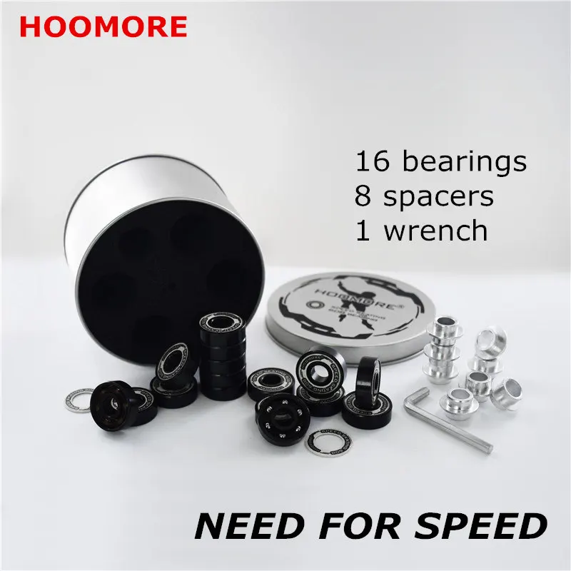 

Speed Bearing 6 beads Race Skating Bearing 608 RS Low Resistance Inline Speed Skates 1 wrench 8 spacer 16 bearings GCr15 HOOMORE