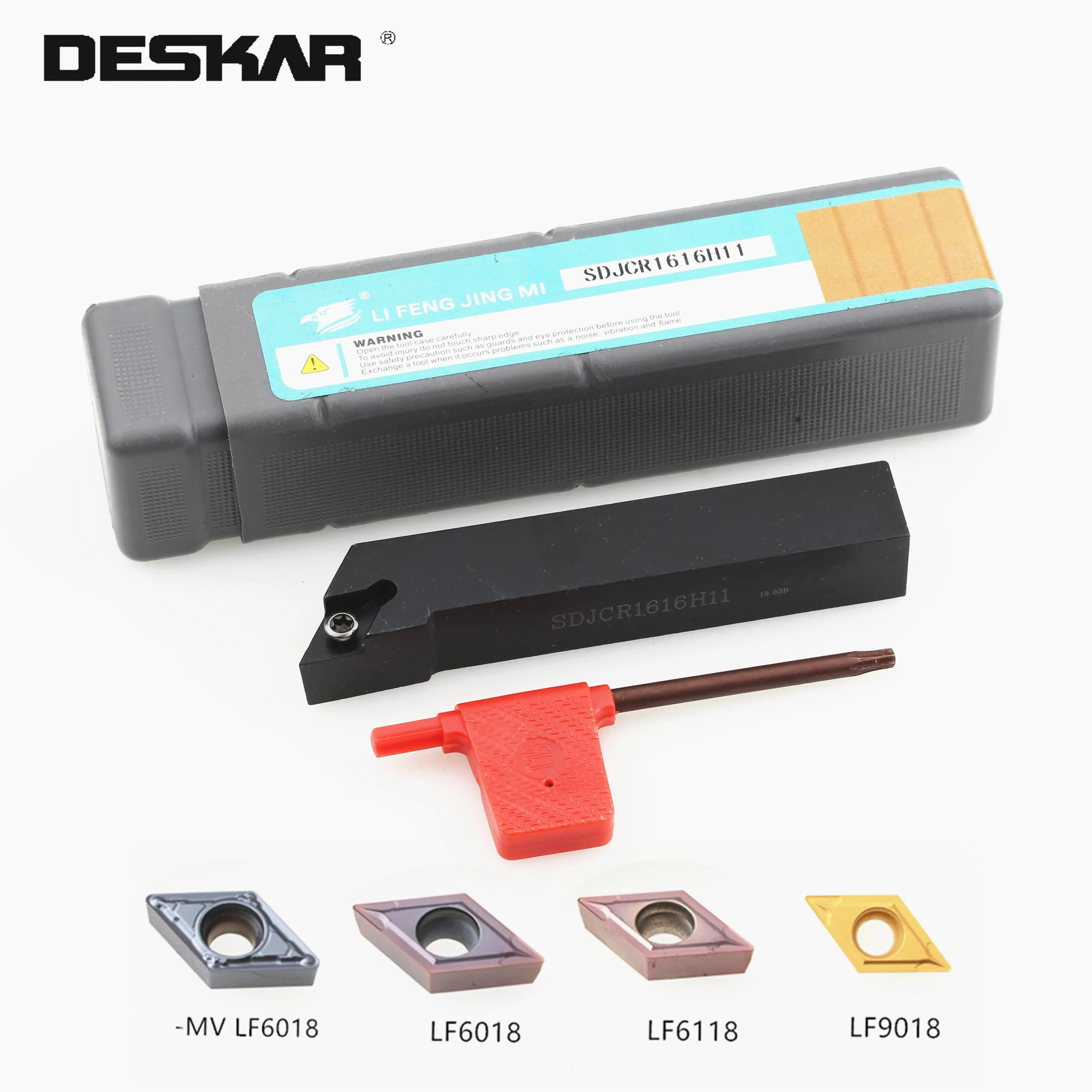 

1PC DESKAR SDJCR1010H07 SDJCL1010H07 External Turning Tool Holder 10PCS DCMT07 Carbide Inserts Lathe Cutter Cutting Tool Parts