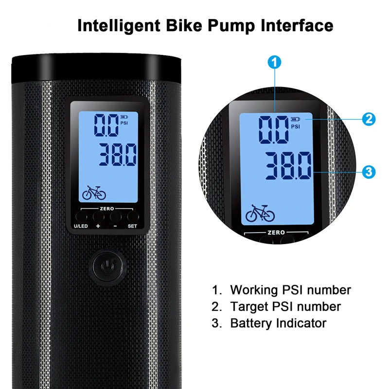 WEST BIKING велосипедный насос умный велосипедный Электрический насос Schrader Presta велосипедный насос Перезаряжаемый для телефона дорожный MTB мотоциклетный насос