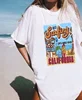 1pcs WHITE Tees Summer Casual Oversized Tee Best Surfing Santa Monica California Womens Retro Style T-Shirt Vacation Beach Shirt ► Photo 3/6