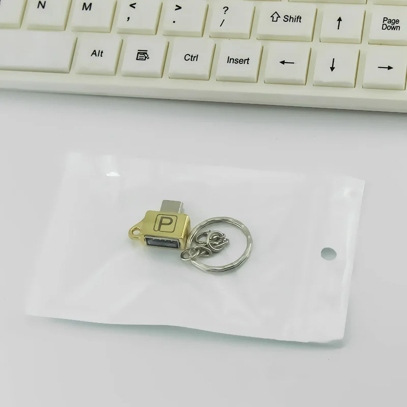 Металлический адаптер типа OTG-c к micro USB с цепной пряжкой Android мобильный телефон тип-c USB 2,0 адаптер конвертер для huawei xiaomi