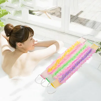 

2019 High Quality Hot Double-sided Strong Pull Back Bath Ball Bath Towel Thickening Rectangular Dual-use Towel t6