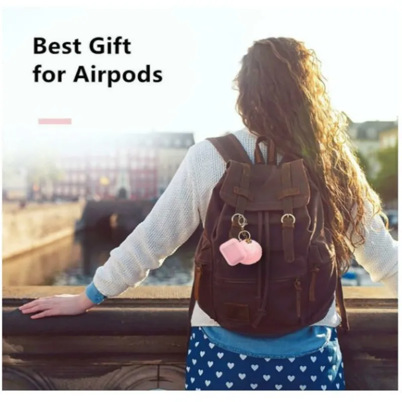 Airpods чехол-Drop Proof Air Pods Защитный чехол силиконовый чехол милый меховой шарик Airpods брелок/ремешок Apple Airpods доступ