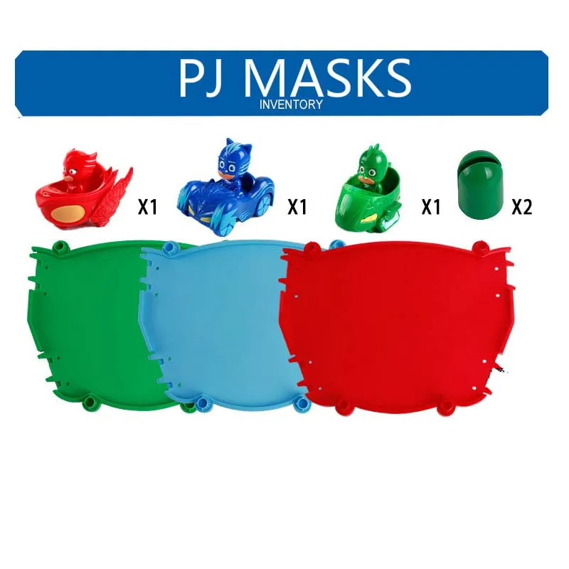 Goedkoop Pj masker 1 parkeerplaats 3 auto Pop model Catboy Owlette Gekko figuur maskers set Monteren speelgoed Interessante games voor kinderen gift2B10