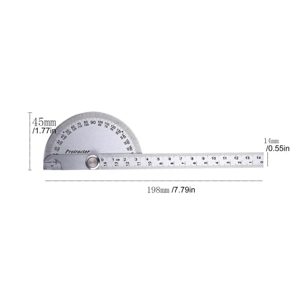 0-180 градусов простая угловая линейка круглая головка роторный транспортир Регулируемый универсальный измерительный инструмент из нержавеющей стали скидка - Цвет: 1