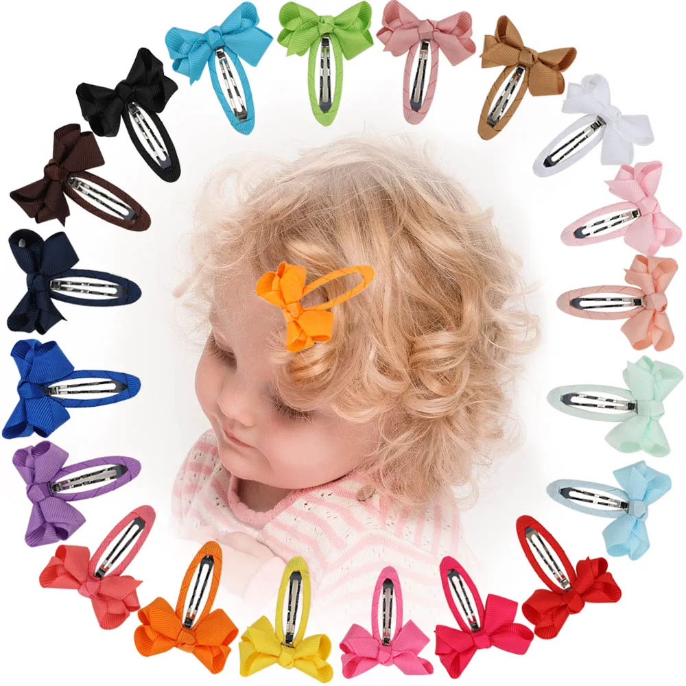 

20Pcs/Set Colorful Baby Girl Ribbon Hair Clips Candy Color Hairpins Colorful Barrettes Kids Cute Headwear Bebes Accesorios